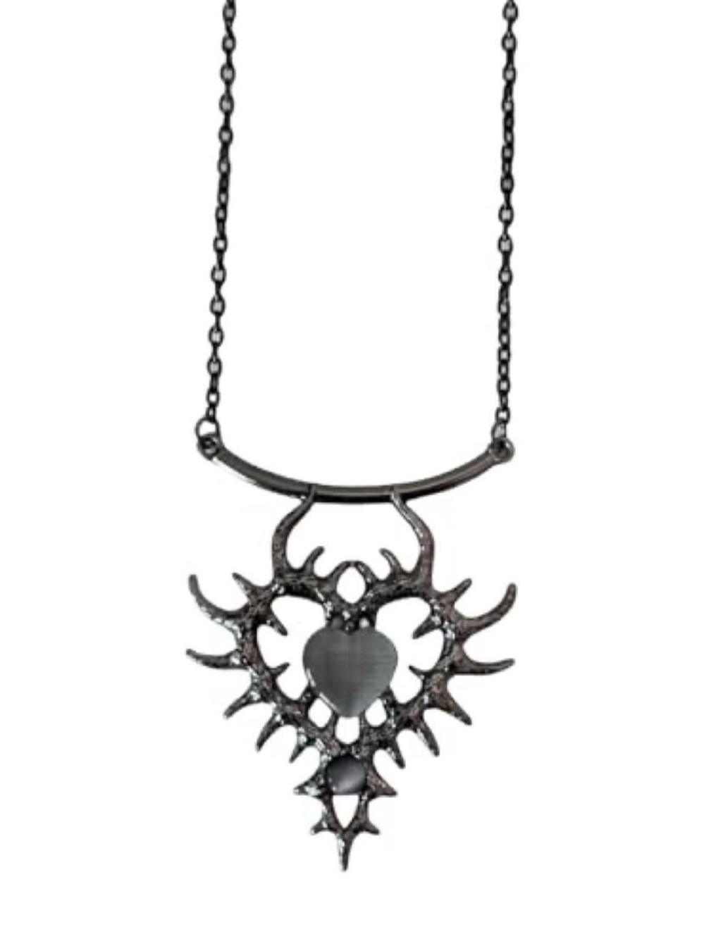 black thorn heart necklace